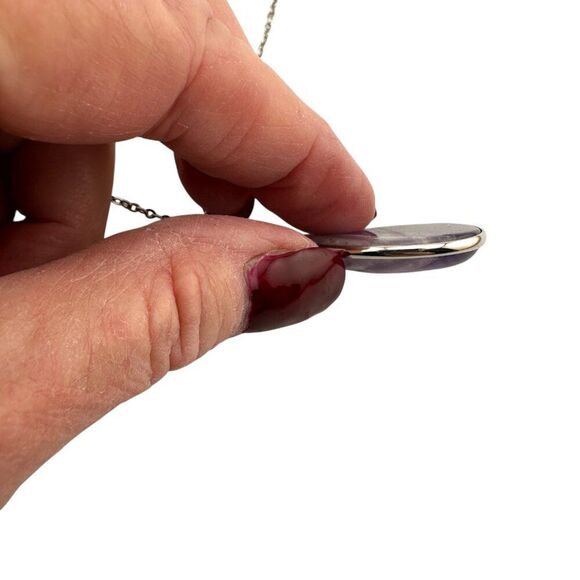 Amethyst Pendant Necklace Silver Wrapped - Picture 9 of 10
